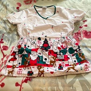 Rudolph the reindeer scrub top